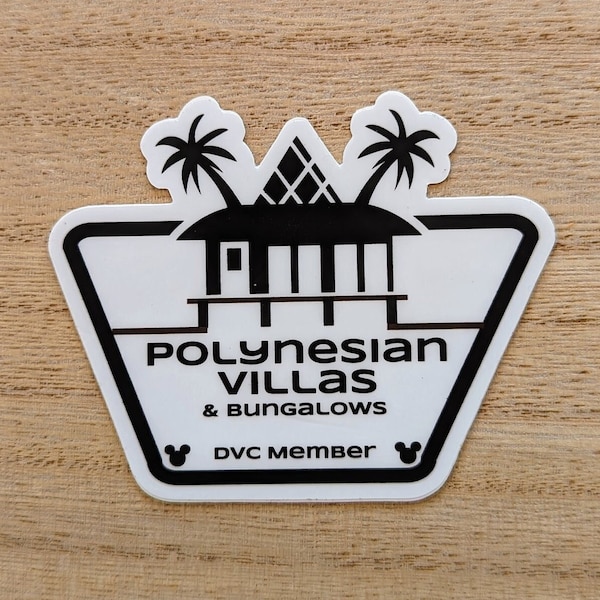 DVC Villas | Polynesian Villas & Bungalows | 3x3 Die Cut Vinyl and Weatherproof Sticker