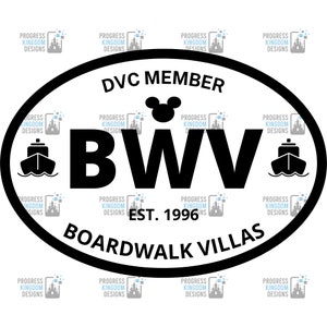 Boardwalk Villas (BWV) Oval Decal, DVC Member SVG File for Cricut