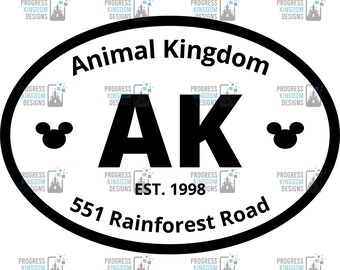 WDW Animal Kingdom Oval Decal, SVG File for Cricut