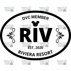 Riviera Resort (RIV) Oval Decal, DVC Member SVG File for Cricut