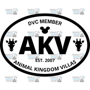Animal Kingdom Villas (AKV) Oval Decal, DVC Member SVG File for Cricut
