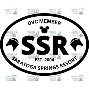 Saratoga Springs Resort & Spa (SSR) Oval Decal, DVC Member SVG File for Cricut