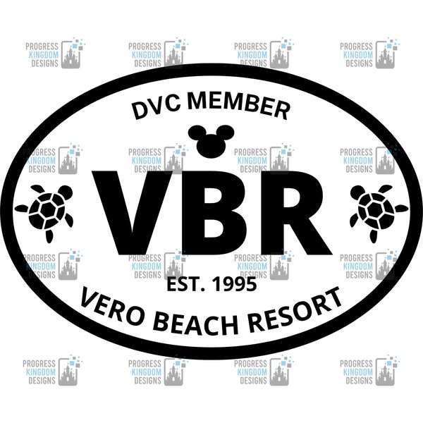 Vero Beach Resort (VBR) Oval Decal, DVC Member SVG File for Cricut