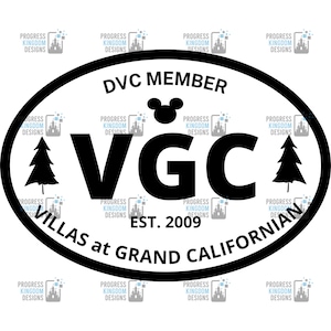 Villas at Grand Californian Resort (VGC) Oval Decal, DVC Member SVG File for Cricut