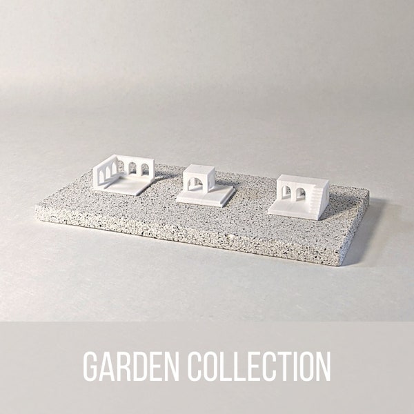 3d Printed Architecture Models | 3 Piece Garden Collection Diorama Creative Toy Desk Gadget Part of The 12 Piece Starter Collection