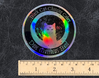 3" dmb inspired waterproof vinyl holographic sticker - warehouse black cat