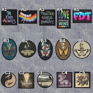 3-3.5 inch iron-on patches - choose from my various designs - or customize with your name, monogram etc