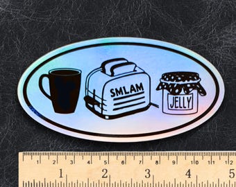 coffee with toast and jelly - shake me like a monkey - dmb inspired - stickers - waterproof