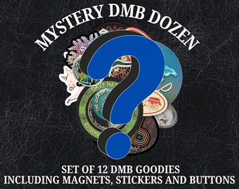 Mystery DMB Dozen Swag set – stickers, magnets, buttons - set of 12