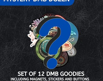 Mystery DMB Dozen Swag set – stickers, magnets, buttons - set of 12