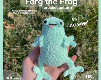 Ferg crochet pattern-NO SEW/crochet frog pattern/amigurumi frog/crochet frog pattern/no sew crochet patterns/crochet/amigurumi easy