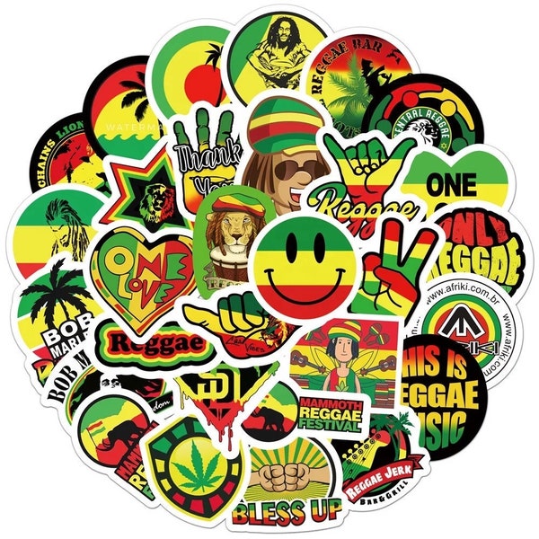 5-200 Reggae Rasta Stickers