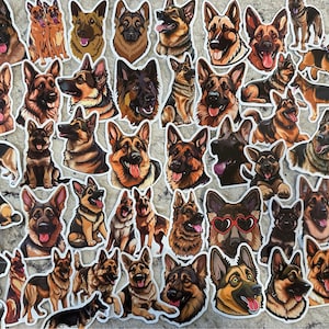 5-200 German Sheppard Dog Stickers