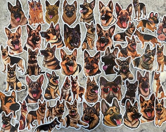 5-100 German Sheppard Dog Stickers