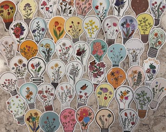 5-100  Light Bulb Flower Stickers