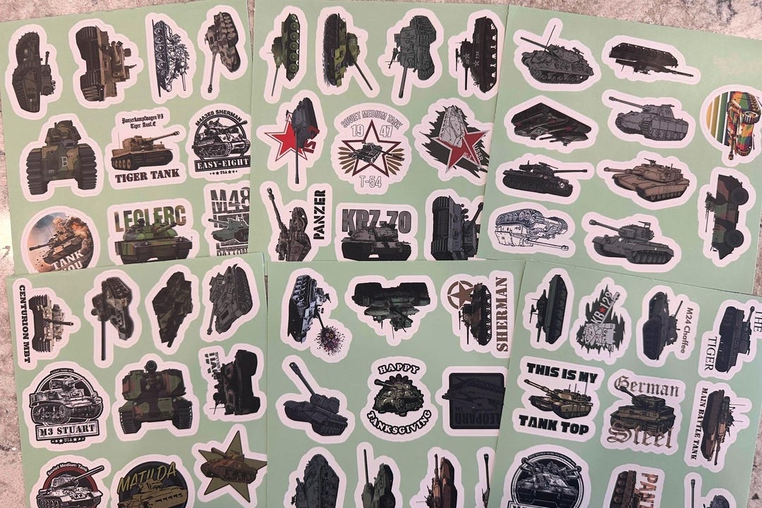 10-100 Military Tank Sticker Sheets - Etsy