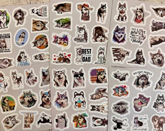 10-100 Husky Dog Sticker Sheets