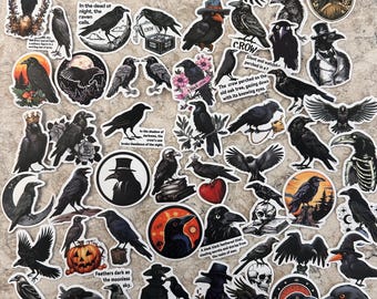 5-100 Raven|Crow| Black Bird Animal Stickers