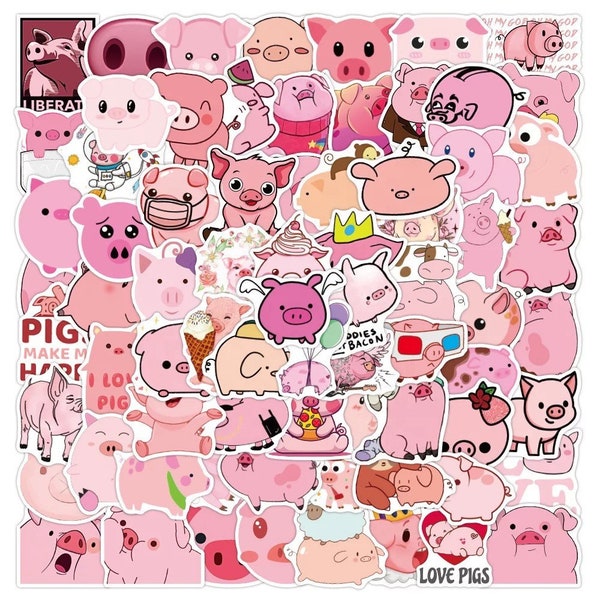 5-200 Adorable Pig animal Stickers