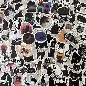 5-200 Black Cat Stickers