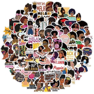 5-200 Black Girl Power Stickers