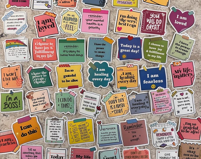 5-100 Positive Affirmations | Positive Statement Stickers - Etsy