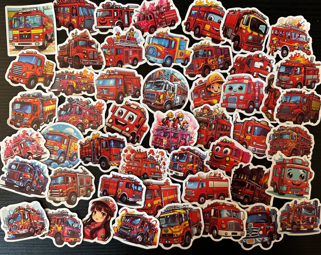 5-200 Fire Truck Stickers - Etsy