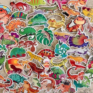 5-100 Lizard - Gecko -  Chameleon Reptile Stickers