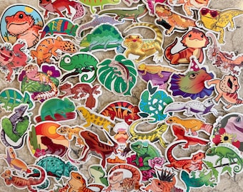 5-100 Lizard - Gecko -  Chameleon Reptile Stickers