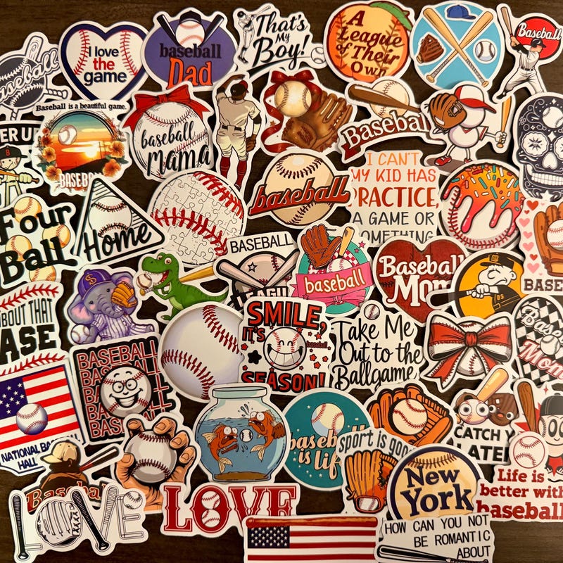 Baseball Stickers - Etsy