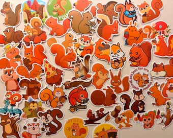 5-100 Squirrel animal Stickers