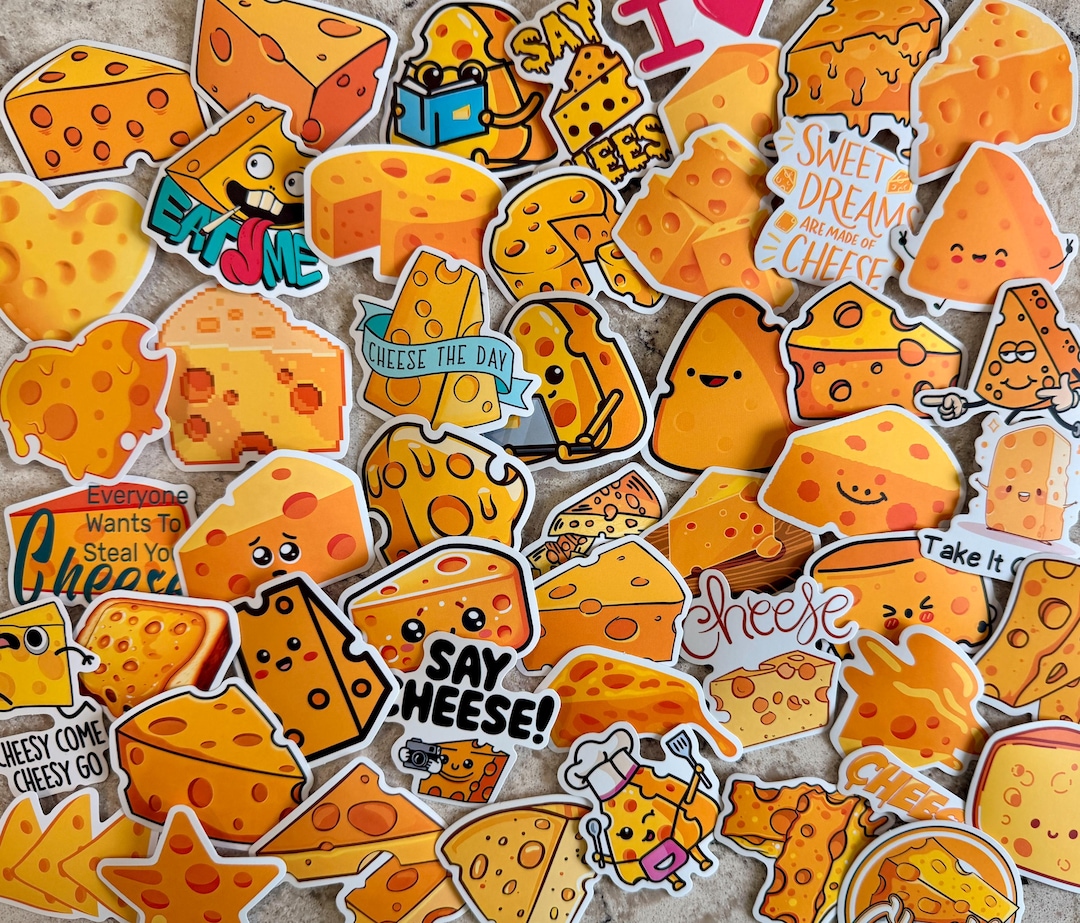 Tim Cheese Sticker 5-100 Cheese Stickers - Etsy