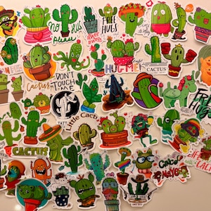5-100 Fun Cactus Plant Stickers
