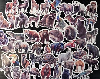 5-100 Realistic Wild Animal Stickers