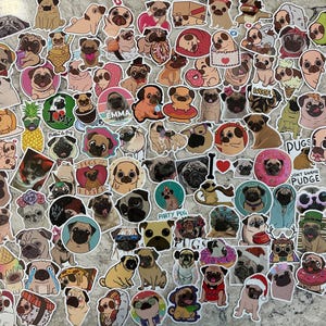 5-200 Pug Dog Stickers