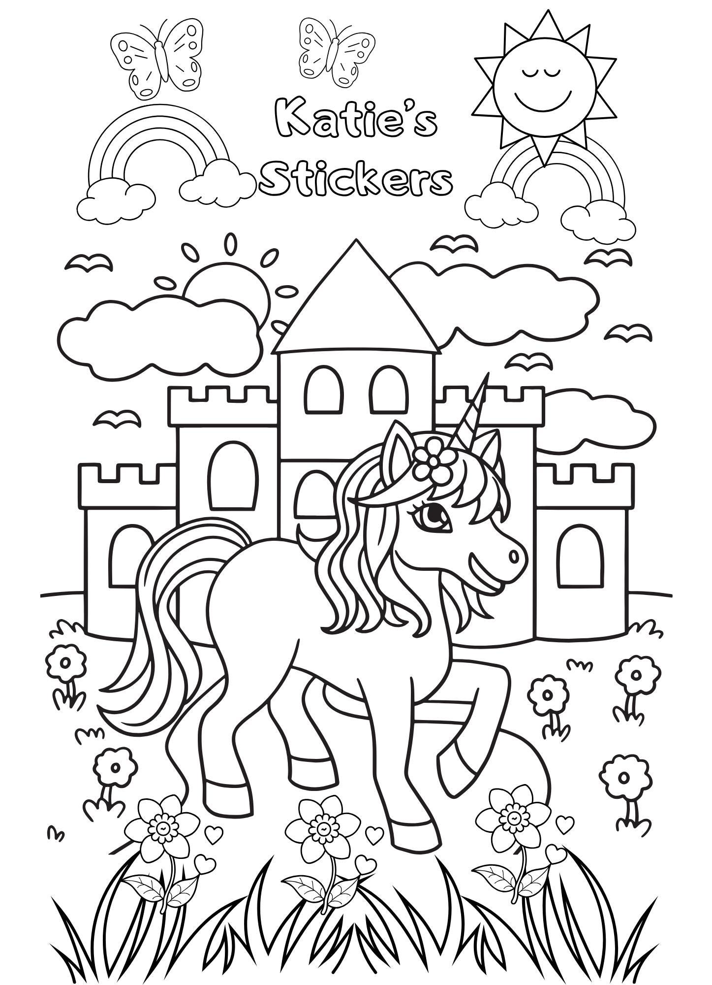 Color Pages Sticker Personalized Coloring Page Sticker Book | Sticker Album WITH 10 FREE ...