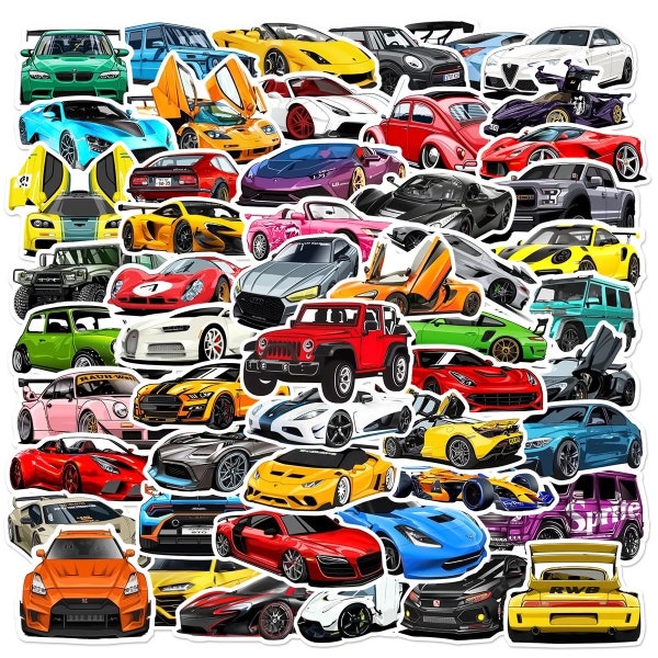 5-200 Fast Cars / Race Car Stickers