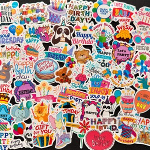 5-100  Happy Birthday Stickers