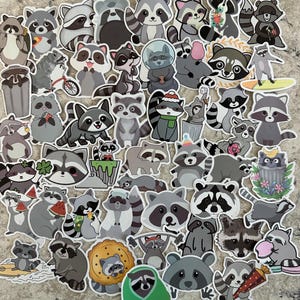 5-200 Racoon animal Stickers