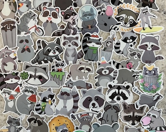 5-100 Raccoon animal Stickers