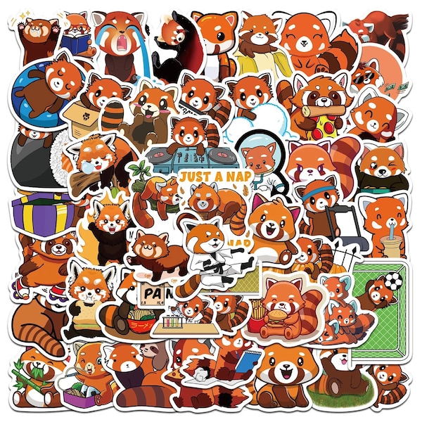 5-200 Red Panda Stickers