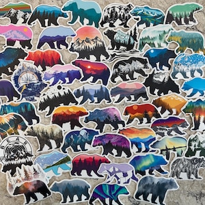 5-200 Bear animal Stickers