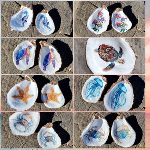 Sea Life Oyster Shell Magnet | Coastal Refrigerator Magnet | Shell Magnet | Coastal Décor | Beach House Décor | Oyster Shell Décor