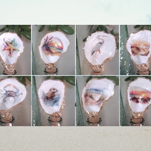 Oyster Shell Wine Stopper, Oyster Shell Home Décor, Coastal Wine Stopper