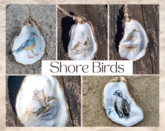 Oyster Shell Ornament | Osprey Ornament | Cormorant Ornament | Sea Gull Ornament | Plover Ornament | Sanderling Ornament | Pelican Ornament