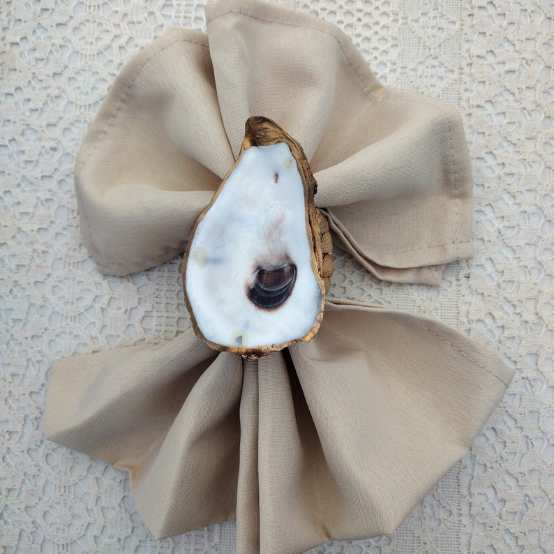 Oyster Shell Napkin Rings Set: Handmade Coastal Dining Decor - Etsy