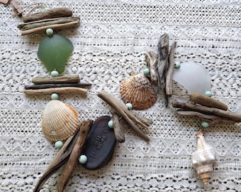 Sea Glass Suncatcher: Driftwood & Shell Boho Garland
