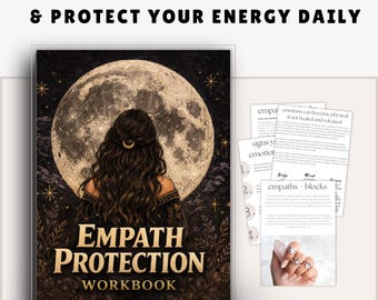 Arbetsbok för energiskydd | Empath Journal-uppmaningar Förstärk dina empatiska gåvor | Chakrahealing-arbetsblad | Gränssättning vid ångest