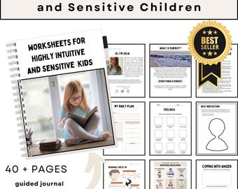 Folhas de atividades para professores sobre TDAH e planejamento de saúde mental para crianças altamente intuitivas.