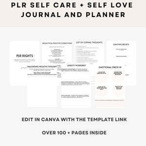 PLR Ultimate Self Care Journal and Planner | Printable | Canva Template ...